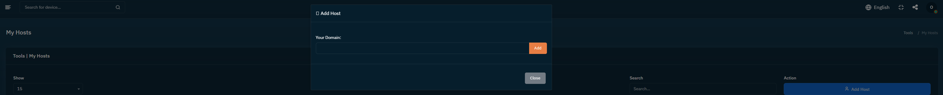 Add your Domain/host